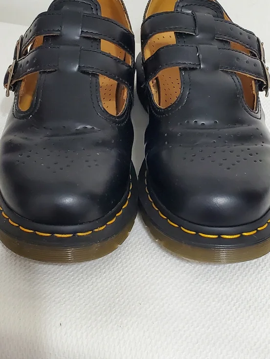 Dr. Martens Mary Jane Double Buckle 12916 Black Smooth Leather Womens 11 - Picture 2 of 9